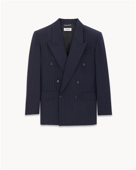 rive gauche yves saint laurent knitted jacket|Oversized Jacket in Rive Gauche Striped Flannel .